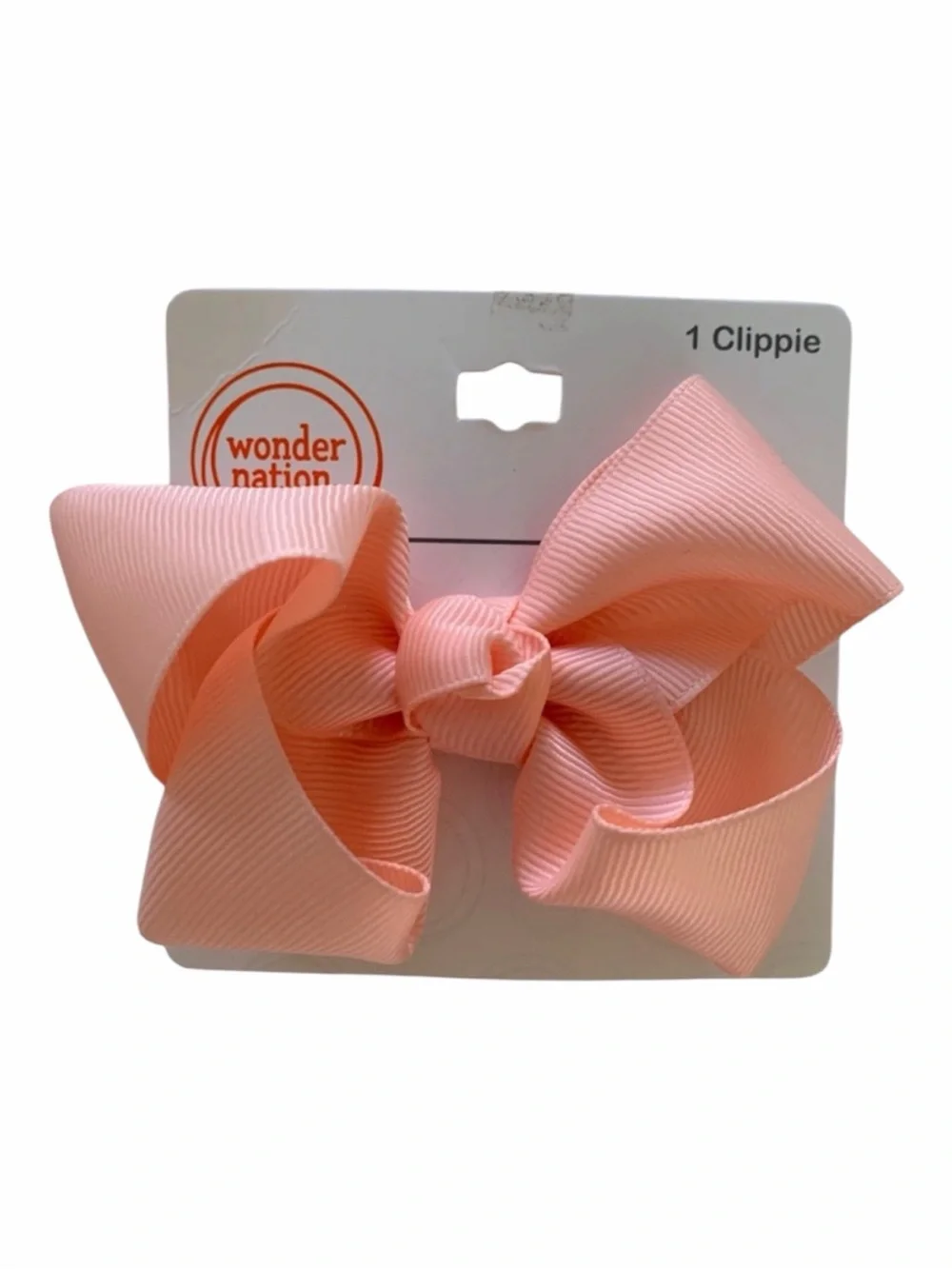 NWT Wonder Nation Grosgrain Hairbow Clip Light Orange Peach Girls